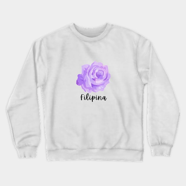 Lilac Flower Pinay Filipina word Crewneck Sweatshirt by CatheBelan